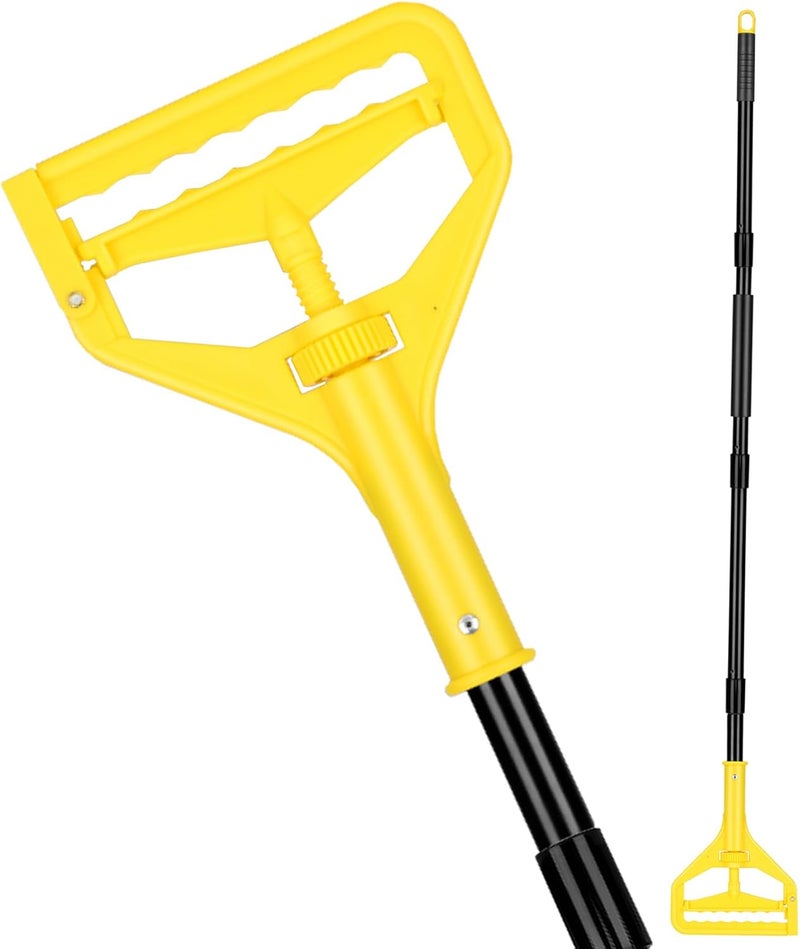 VOUBIEN Commercial Mop Handle Heavy Duty,58" Industrial Mop Stick,Wet Mops Head Replacement Holder for Professional/Industrial Floor Cleaning, Yellow - Image 1